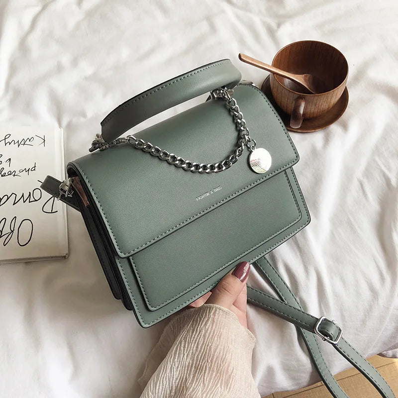 Korean Stylish Crossbody Bags for Women 2021 New Mini Square Handbags Luxury Designer Purses Ladies Travel Chain Shoulder Bags