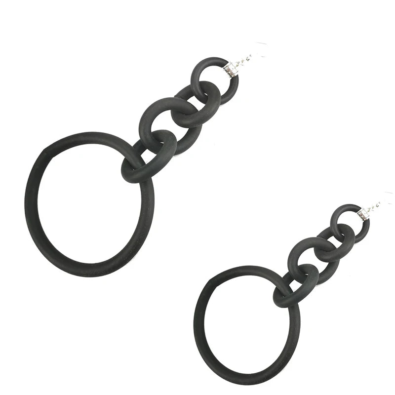 UKEBAY New Round Big Earrings Women Drop Earring Single Handmade Jewelry Rubber Jewelry Geometric Punk Long Earrings Party Gifts