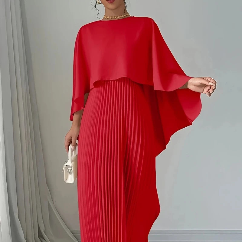 Womens Dresses 2025 Fashion Long Party Dresses Loose Bat Sleeve Curling Irregular Elegant Unibody Evening Dresses Woman Clothing