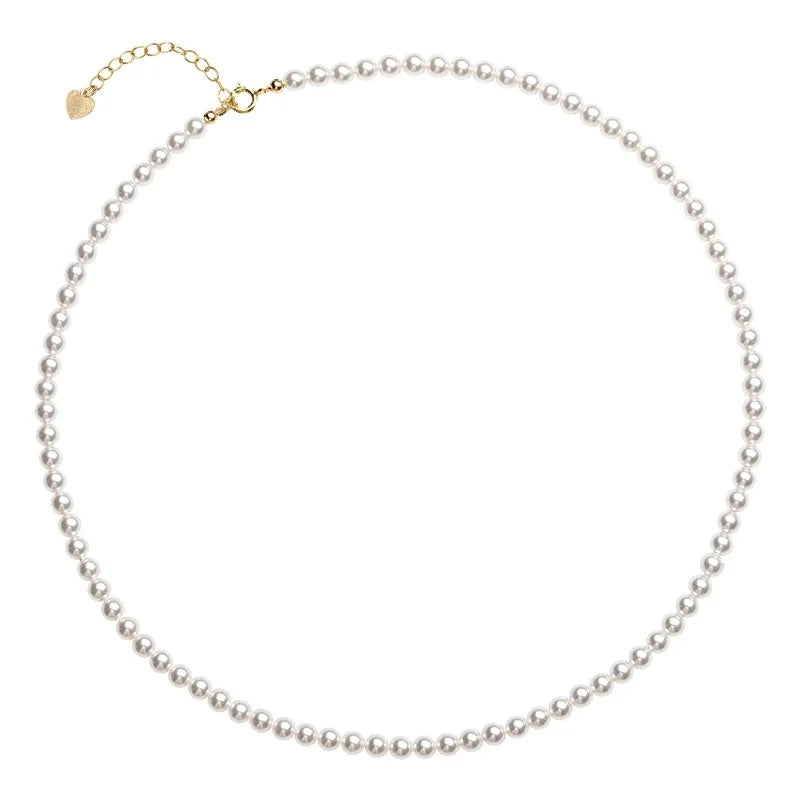 2/3MM Exquisite Pearl Necklace For Women Jewelry On Neck Pearl Bead Choker Cheap Items With Free Shipping Party Gift