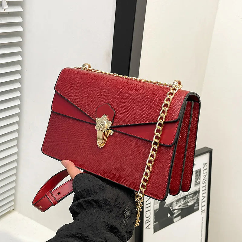 2025 Trendy Women's Bag - Stylish Chain Shoulder Crossbody Purse, Fashionable Small Square Bag for Daily Commute & Casual Outfit