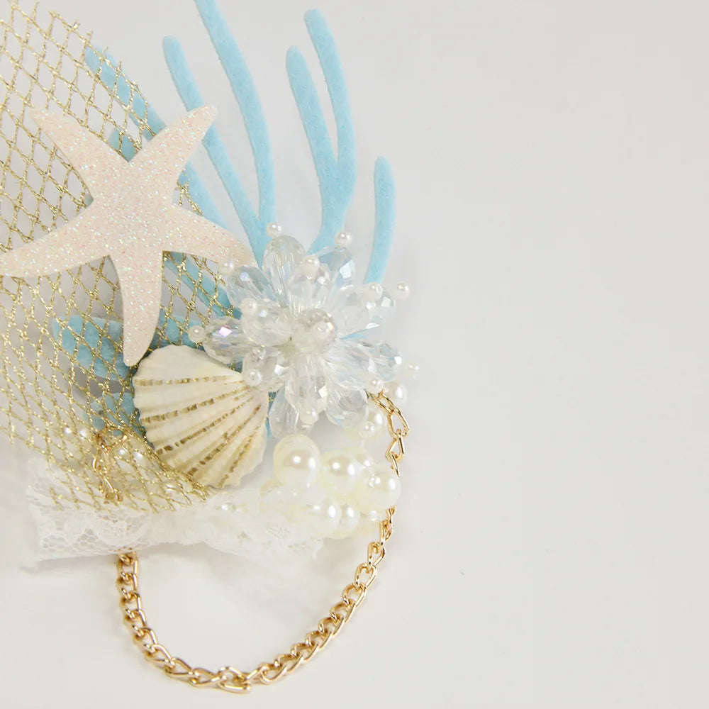 New Fashion Mermaid Series Hair Accessories Starfish Artificial Crystal Shell Coral Element Party Seaside Accessories Mermaid Se