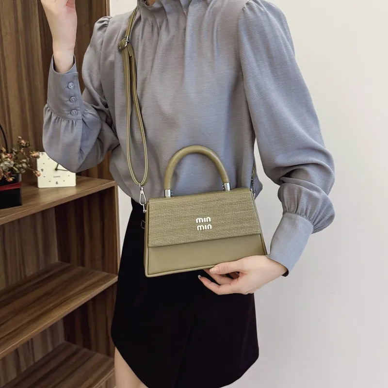 Stylish Casual Crossbody Bag Minimalist Designer Handbag Women Solid Color Leather Large Capacity Trendy Commuter