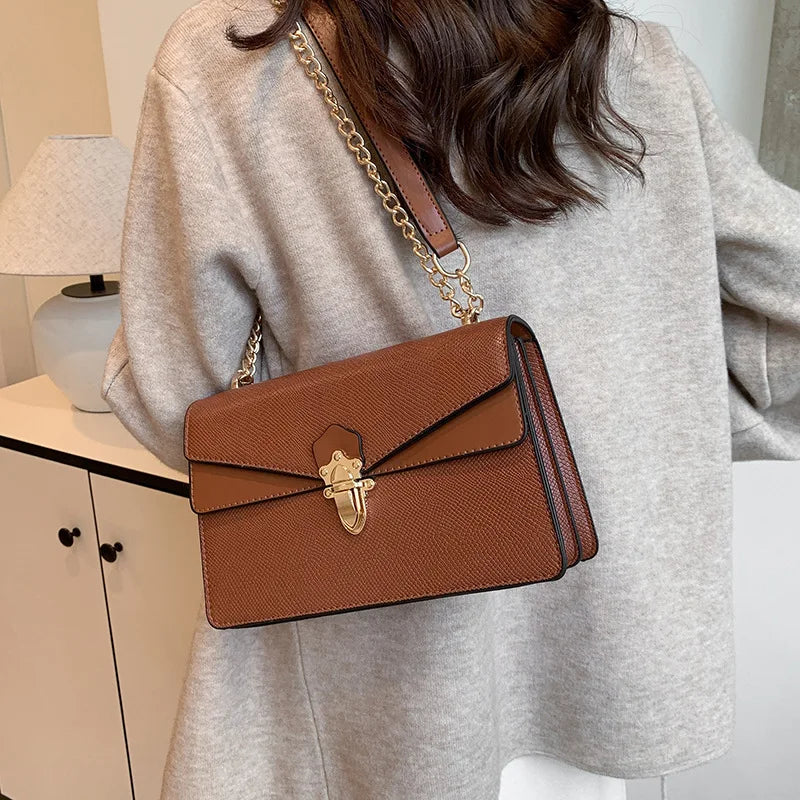 2025 Trendy Women's Bag - Stylish Chain Shoulder Crossbody Purse, Fashionable Small Square Bag for Daily Commute & Casual Outfit