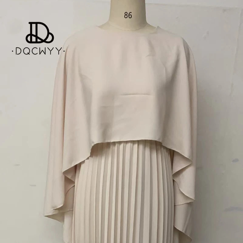 Womens Dresses 2025 Fashion Long Party Dresses Loose Bat Sleeve Curling Irregular Elegant Unibody Evening Dresses Woman Clothing