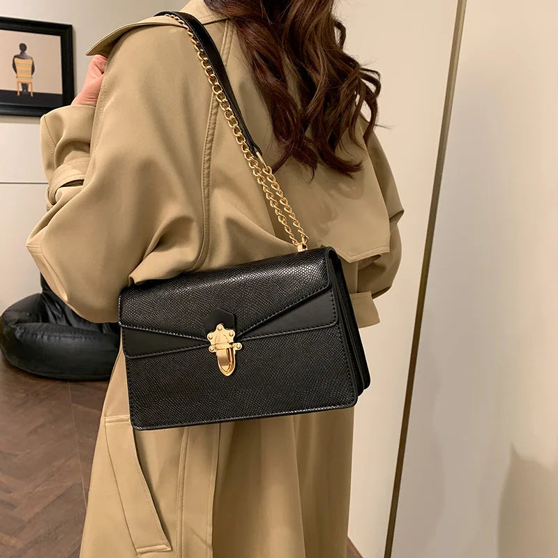 2025 Trendy Women's Bag - Stylish Chain Shoulder Crossbody Purse, Fashionable Small Square Bag for Daily Commute & Casual Outfit