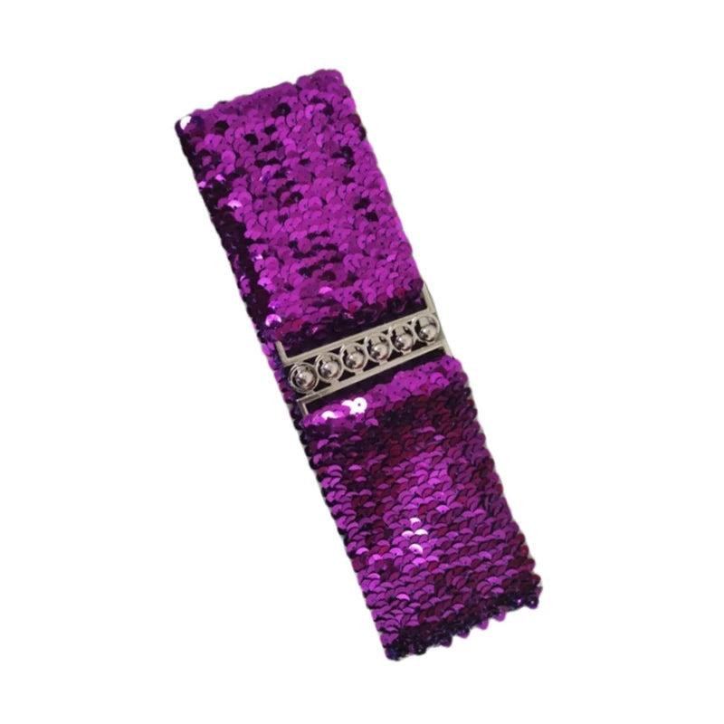 Party Wear Waspie Belt Female Teens Girl Elastic Sequins Wide Belt Dress Corset