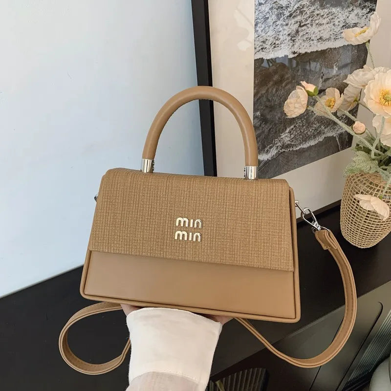 Stylish Casual Crossbody Bag Minimalist Designer Handbag Women Solid Color Leather Large Capacity Trendy Commuter