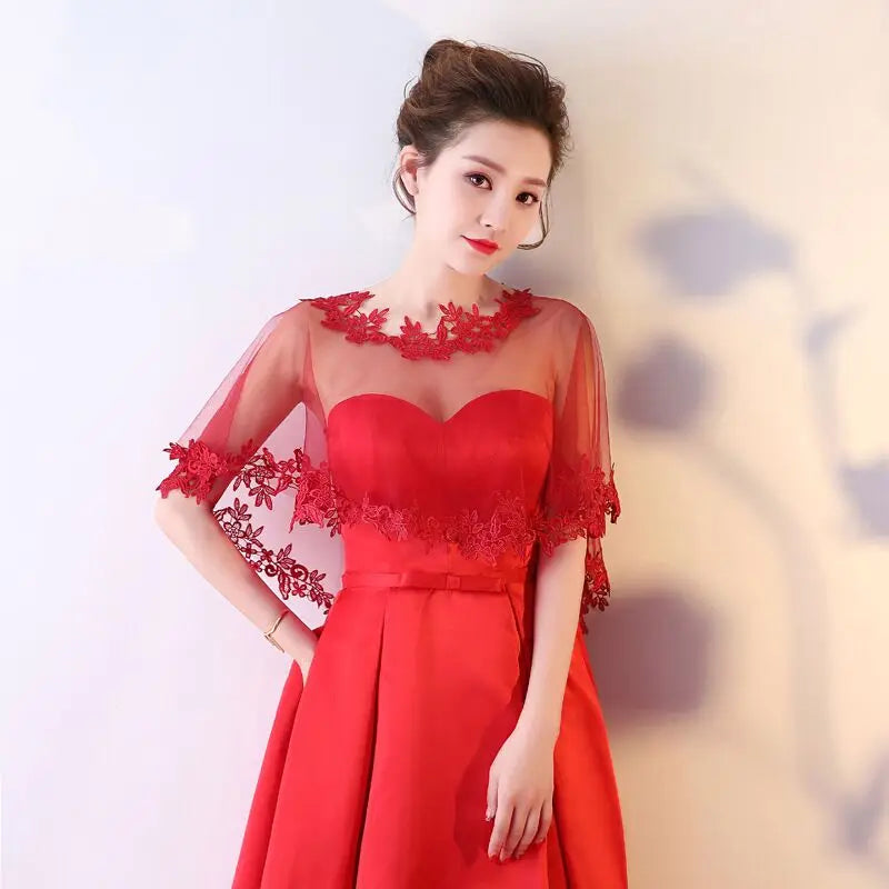 Women Party Bridal Casual Lace Shawl Wedding Cape Evening Dress Cape Style Shawl Elegant Light Sheer Gauze
