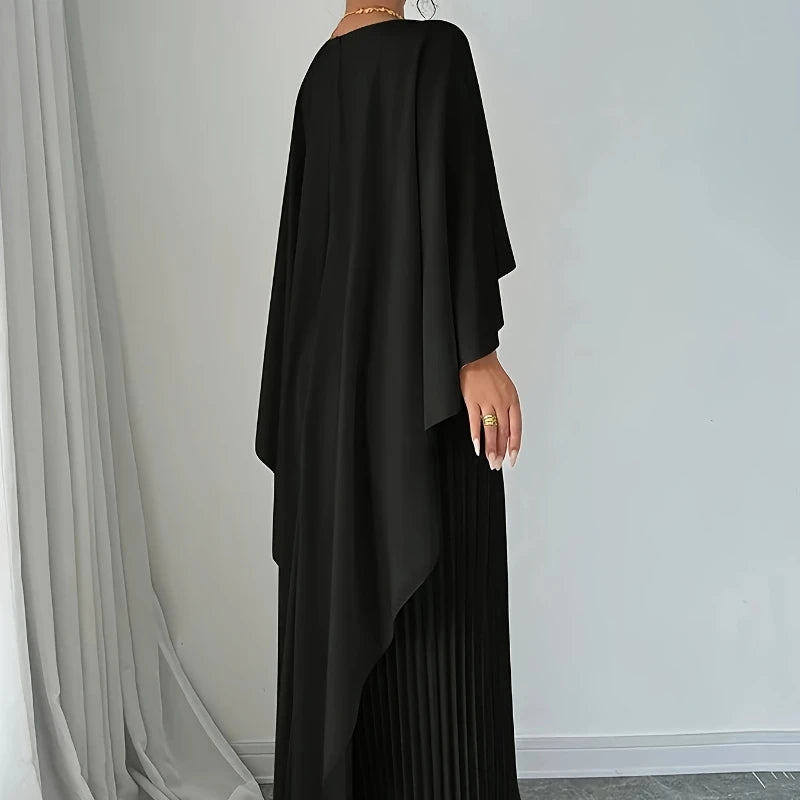 Womens Dresses 2025 Fashion Long Party Dresses Loose Bat Sleeve Curling Irregular Elegant Unibody Evening Dresses Woman Clothing