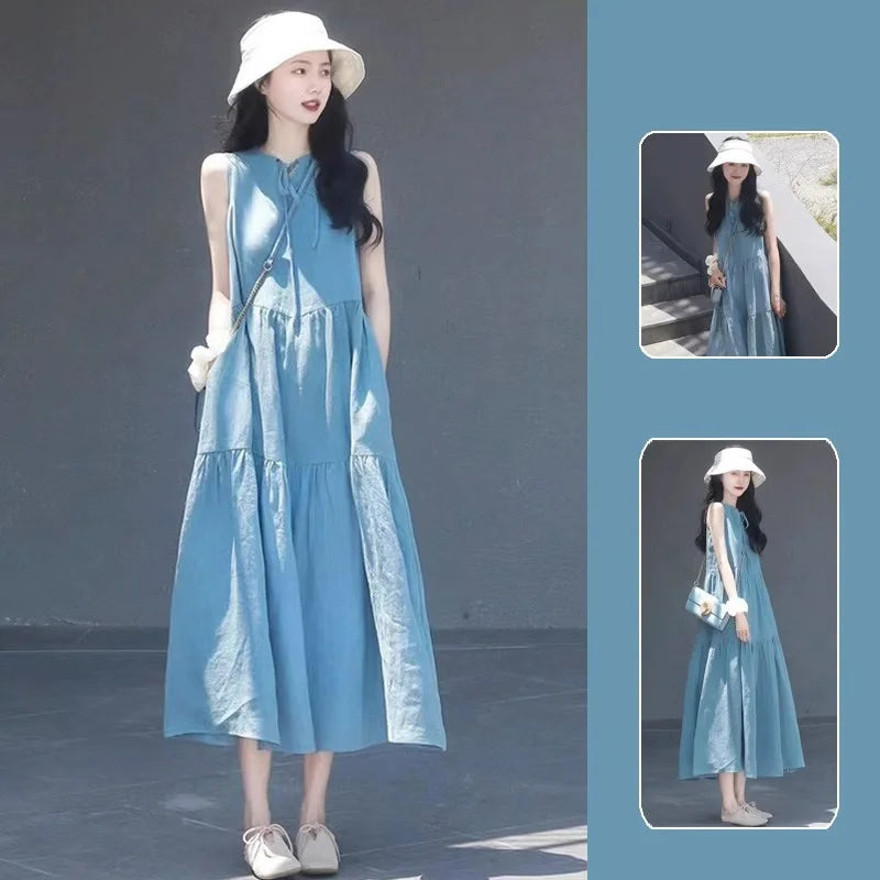 Pregnancy Autumn Dresses Pregnant Women Sleeveless Bodycon Casual Mother Home Maternity Mummy Clothes