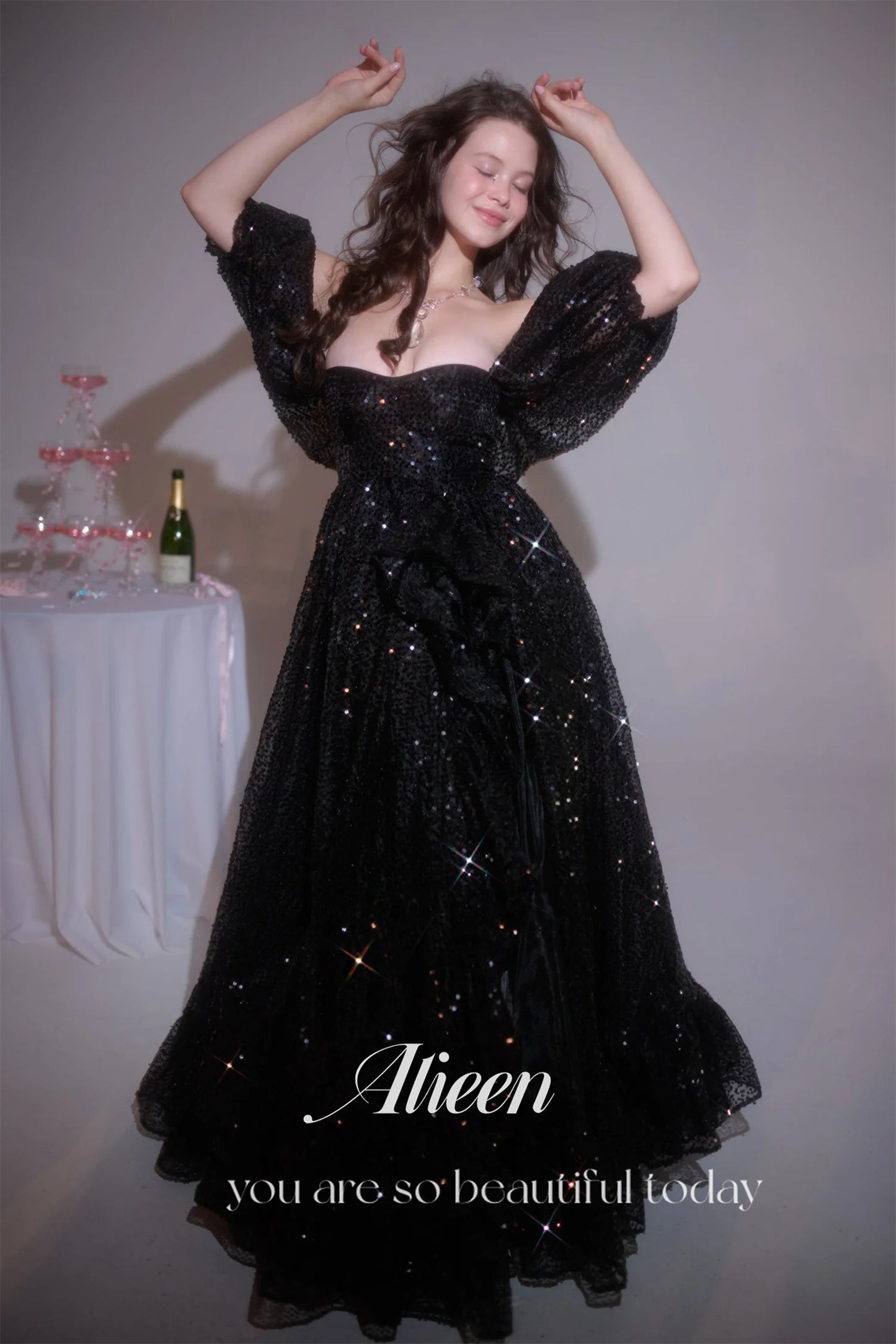 Customized Elegant Womens Party Dresses Women 2024 Black Women's Evening Dress Woman Sweetheart Prom Dresses Luxury فساتين سهرة