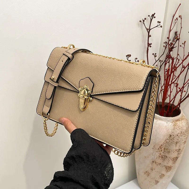 2025 Trendy Women's Bag - Stylish Chain Shoulder Crossbody Purse, Fashionable Small Square Bag for Daily Commute & Casual Outfit