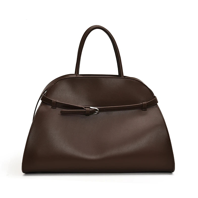 Stylish Big Top-handle Bags For Women Belt Pure Color Large Capacity Shopper Shoulder Totes 2025 Latest Luxury Designer Handbags