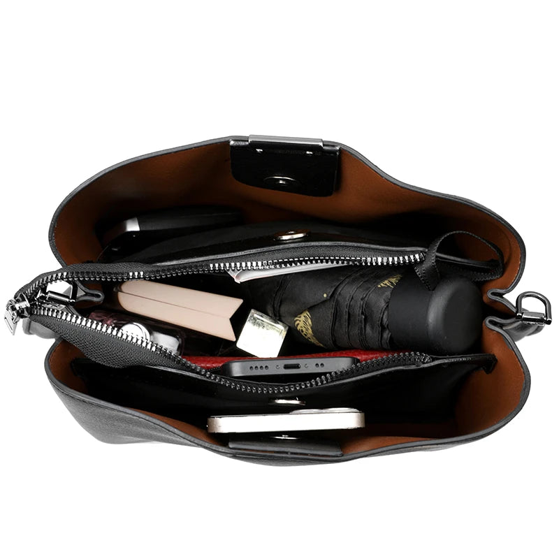 Stylish Leather Tote Bag for Women Luxury Crossbody Shoulder Handbag Waterproof Ladies Purse Fashionable Travel Companion