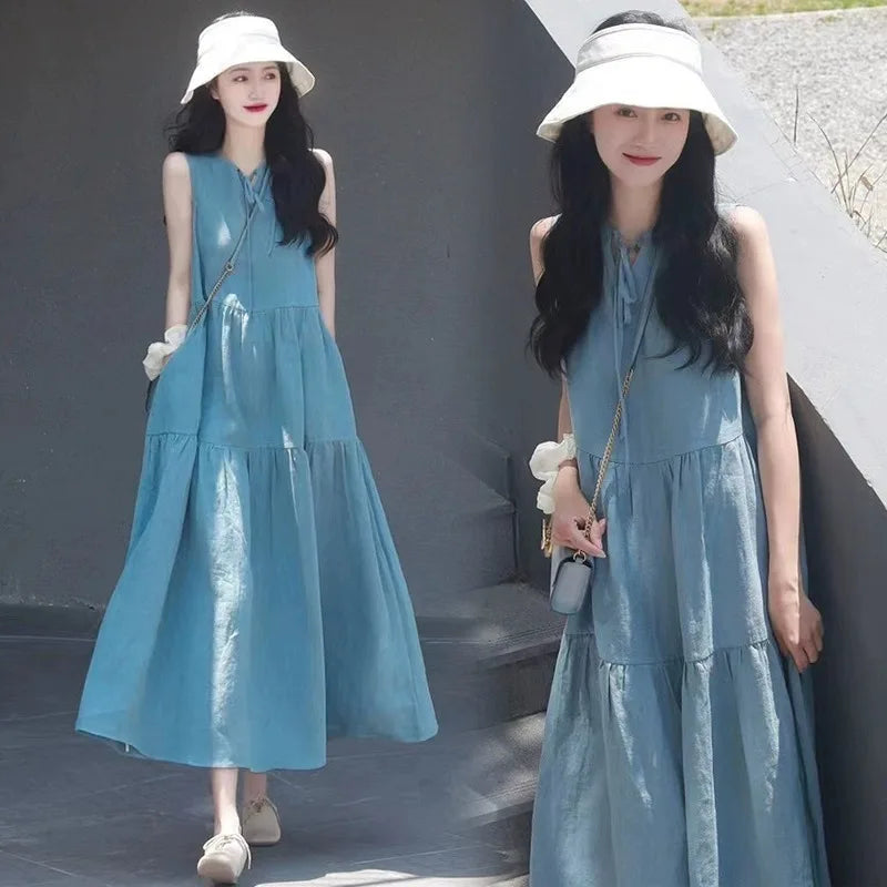 Pregnancy Autumn Dresses Pregnant Women Sleeveless Bodycon Casual Mother Home Maternity Mummy Clothes