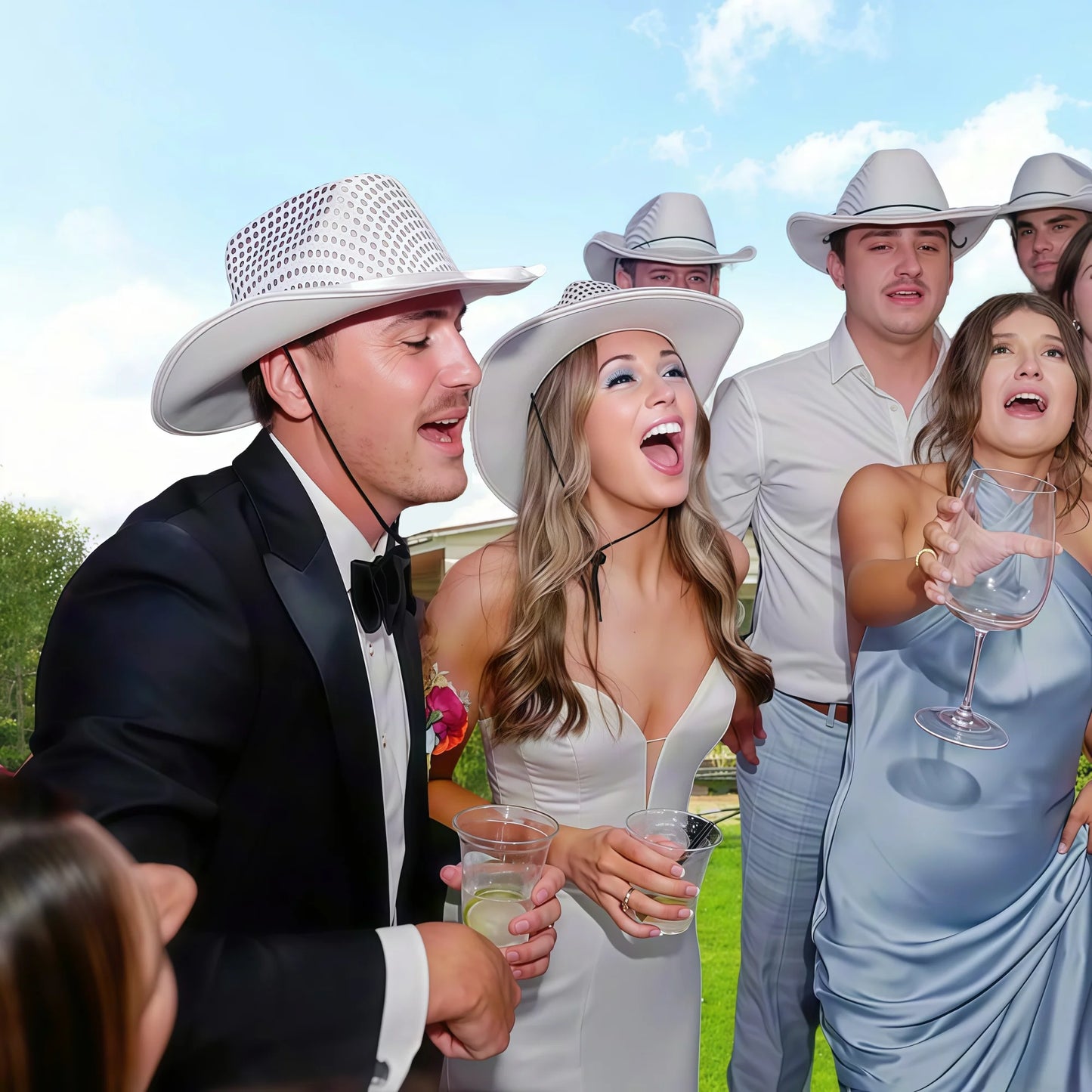 4-24pcs Wedding Cowboy Hats Cowgirl Hats Western Cowboy Hats Women Gift for Wedding Reception Dance Ball Party Bridal Shower