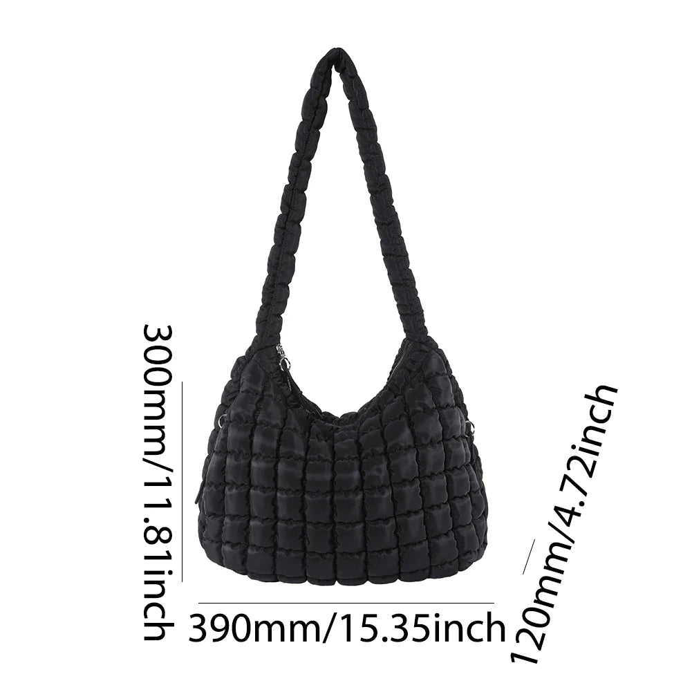 Women Stylish Commuting Bags Large Capacity Quilted Bubbles Crossbody Bag Solid Color Fashion Padded Sling Bag Messenger Bag