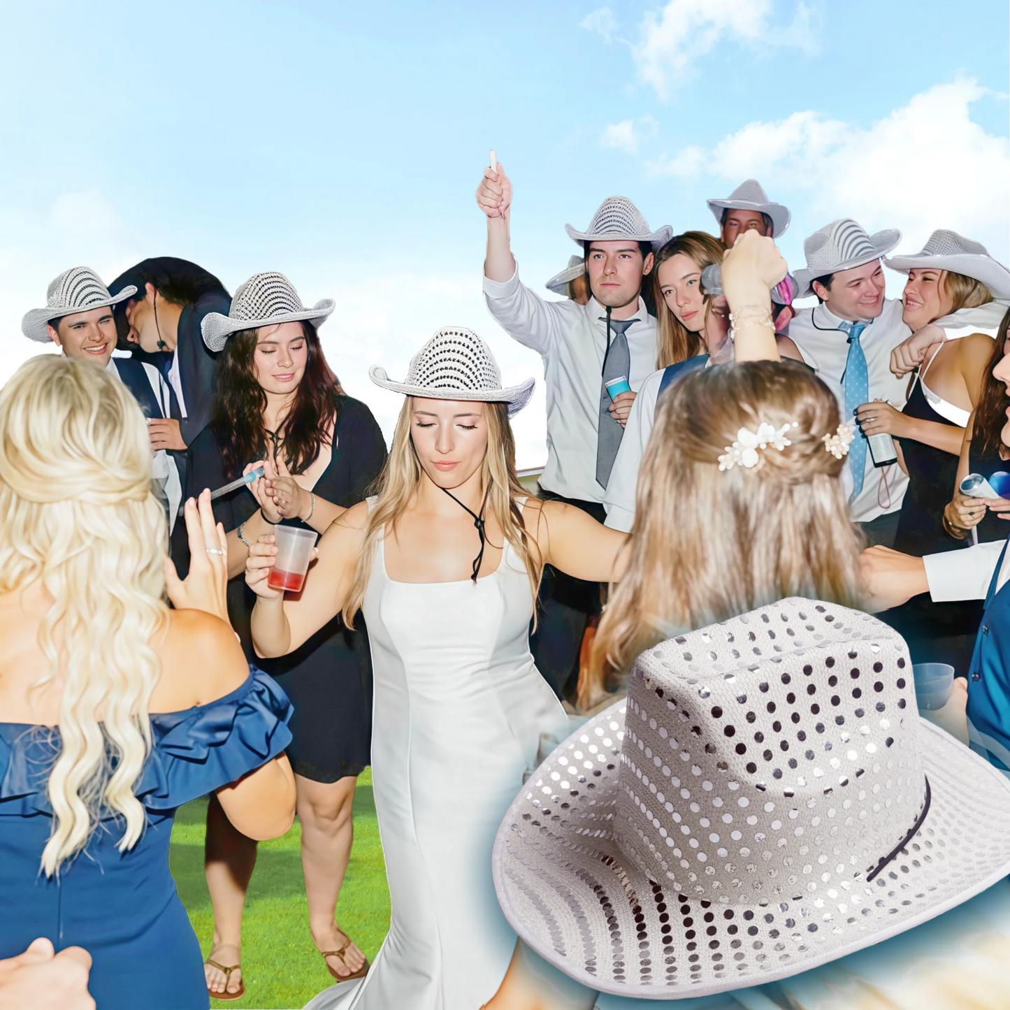 4-24pcs Wedding Cowboy Hats Cowgirl Hats Western Cowboy Hats Women Gift for Wedding Reception Dance Ball Party Bridal Shower