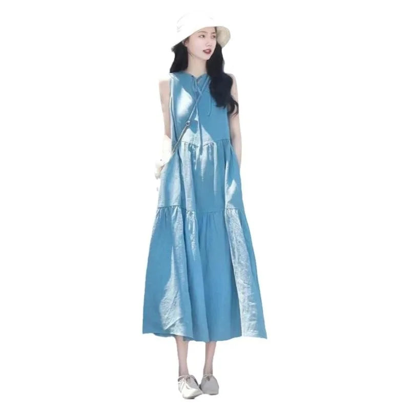 Pregnancy Autumn Dresses Pregnant Women Sleeveless Bodycon Casual Mother Home Maternity Mummy Clothes