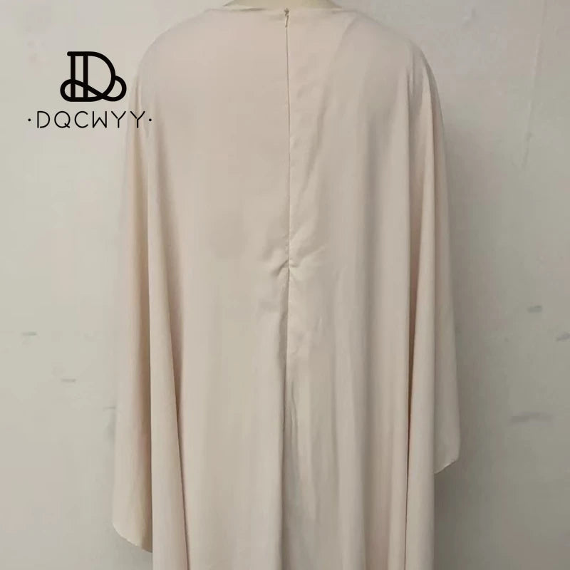 Womens Dresses 2025 Fashion Long Party Dresses Loose Bat Sleeve Curling Irregular Elegant Unibody Evening Dresses Woman Clothing
