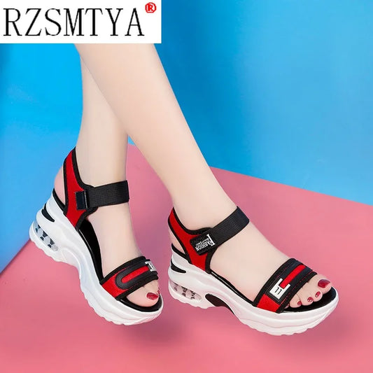 Platform Sandals Muffin Bottom 2021 Symphony Chunky High Heel Student Increase Summer Beach Shoes Sandalias Mujer