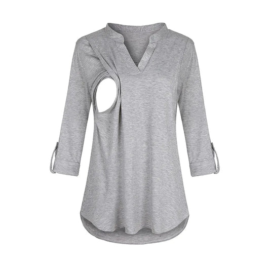 New fashion maternity clothes Blouses Shirts Long Sleeve Striped Nursing Tops Blouse For Breastfeeding Clothes Women Maternity