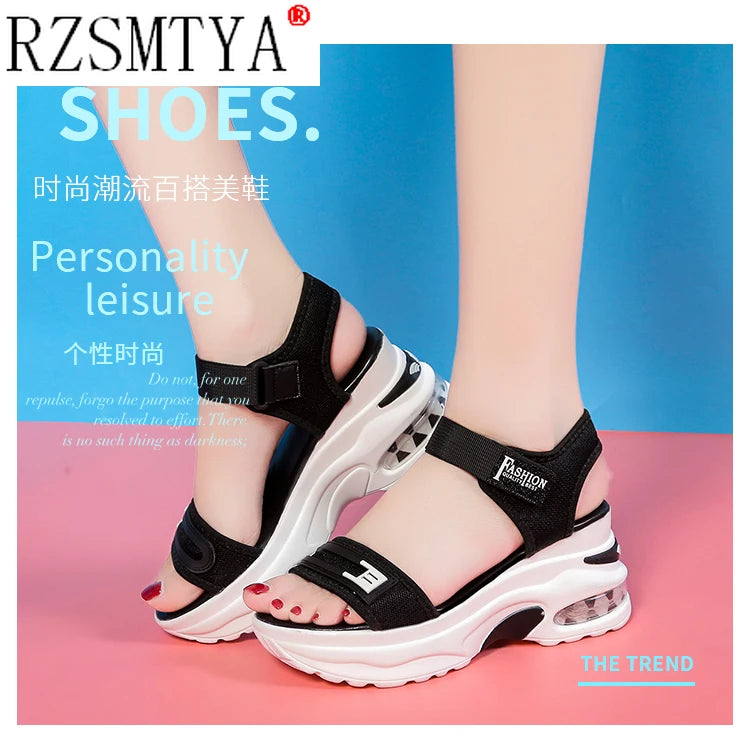 Platform Sandals Muffin Bottom 2021 Symphony Chunky High Heel Student Increase Summer Beach Shoes Sandalias Mujer