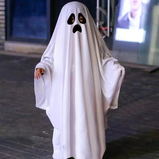 Costumes for Themed Parties Spooky Kids Ghost Cloak Halloween Costume for Trick-or-treating Cosplay Fun Unisex Child Ghost Robe