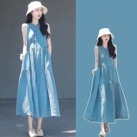 Pregnancy Autumn Dresses Pregnant Women Sleeveless Bodycon Casual Mother Home Maternity Mummy Clothes