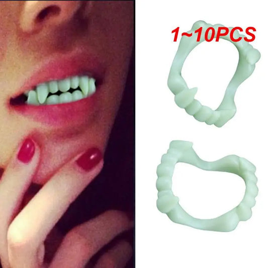 1~10PCS Halloween Fake Vampire Teeth Party Decoration For Kids Plastic False Vampire Teeth Costume Halloween Theme Cosplay Toy