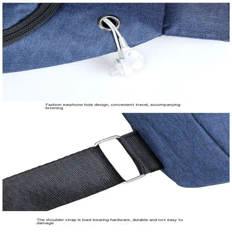 Chest Bag New Men Simple Nylon Fashion Waterproof One Shoulder Crossbody Bag Casual Sports Men Outdoor Trend Bag