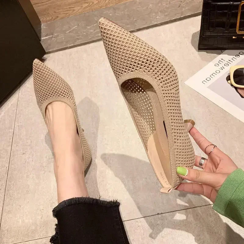 Women Pumps Summer Comfortable for Mesh Breathable Women Shoes  Triangle Heeled Party Stiletto Sexy Single High Heel Shoes Style