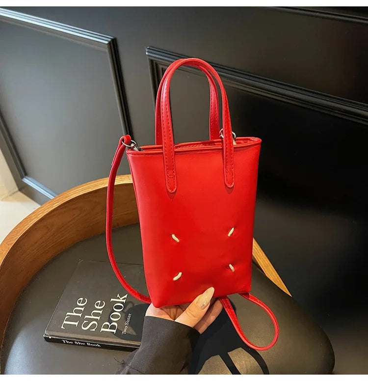 Stylish Solid Color Handbag for Women 2025 New - Trendy Casual Purse, Top - Handle & Crossbody, Made of Premium Leather