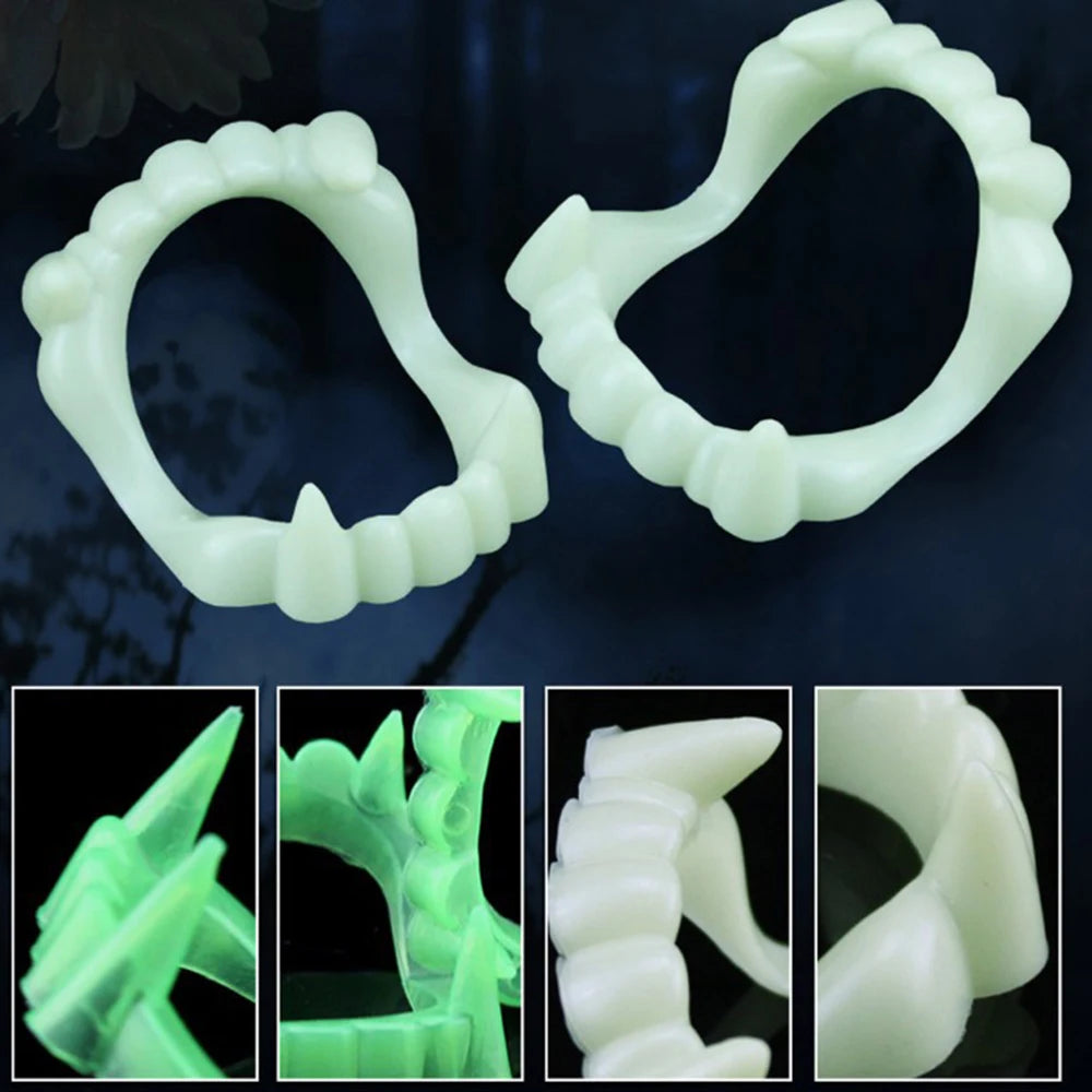 1~10PCS Halloween Fake Vampire Teeth Party Decoration For Kids Plastic False Vampire Teeth Costume Halloween Theme Cosplay Toy