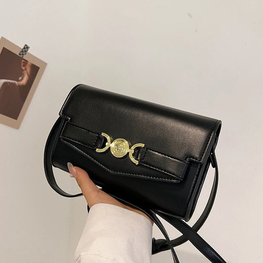 Stylish Commuter Crossbody Bag For Women - Minimalist Vintage Leather Purse, Designer Tote With Paris Inspired Logo
