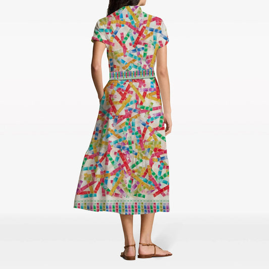 Women's Dress Popular High End Elegant Versatile Female Long Dress Fashionable Colorful Tie Up Design Ladies Commuter Dresses