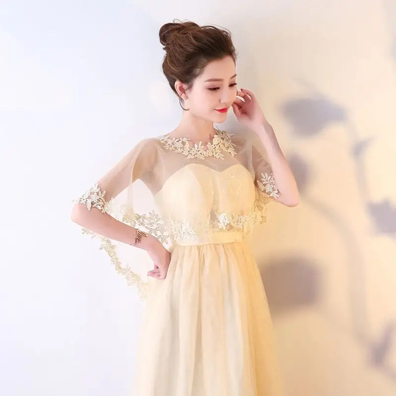 Women Party Bridal Casual Lace Shawl Wedding Cape Evening Dress Cape Style Shawl Elegant Light Sheer Gauze