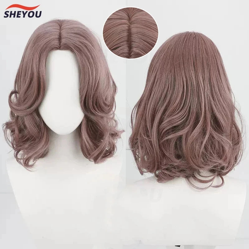 Melina Cosplay Wig Ranni Short Mid Parting Taro Color Curly Heat Resistant Synthetic Hair Party Anime Wigs + Wig Cap