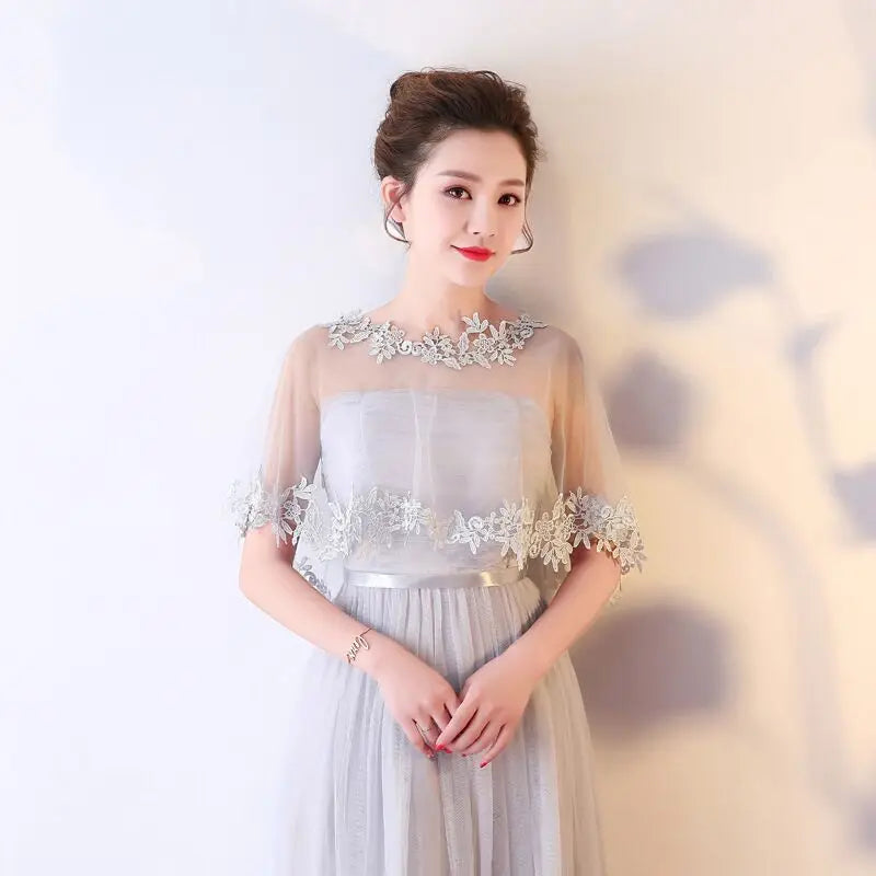 Women Party Bridal Casual Lace Shawl Wedding Cape Evening Dress Cape Style Shawl Elegant Light Sheer Gauze