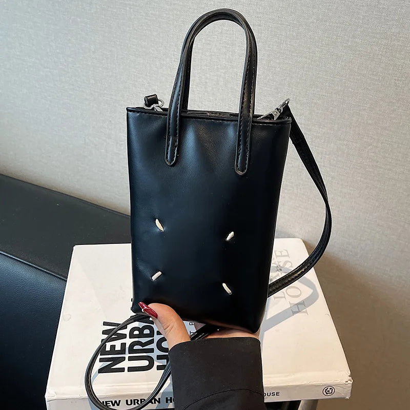 Stylish Solid Color Handbag for Women 2025 New - Trendy Casual Purse, Top - Handle & Crossbody, Made of Premium Leather