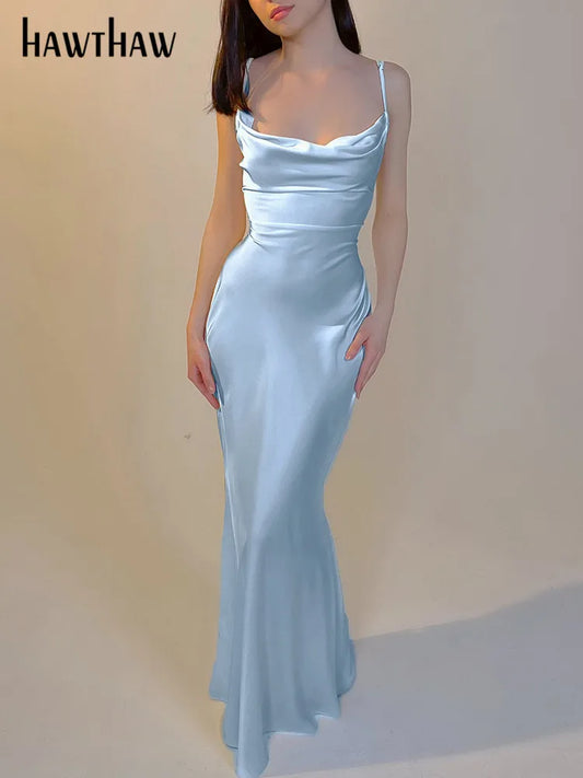 Hawthaw Women Sexy Party Club Evening Birthday Bodycon White Long Dress 2024 Summer Clothes Wholesale Items For Business