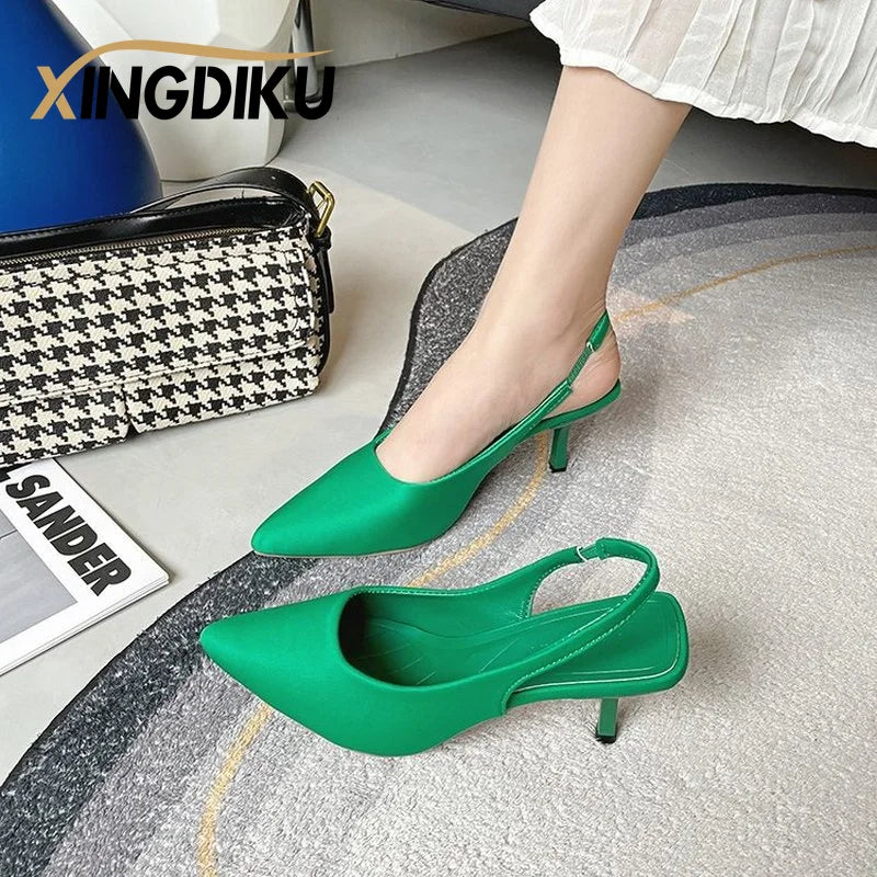 High heel women's shoes summer new style back strap pin buckle women's shoes summer sandals sexy banquet wedding shoes stilettos