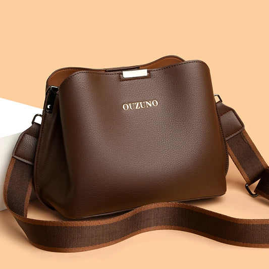 Stylish Leather Tote Bag for Women Luxury Crossbody Shoulder Handbag Waterproof Ladies Purse Fashionable Travel Companion