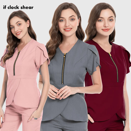 Health Nursing Tops Unisex Scrub Uniform Medical Surgical Blouse Women Scrub Tops Veterinary Work Clothes Hospital Costume Women