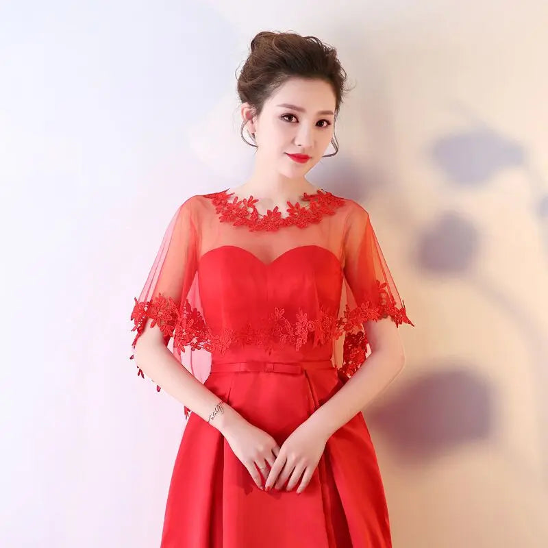 Women Party Bridal Casual Lace Shawl Wedding Cape Evening Dress Cape Style Shawl Elegant Light Sheer Gauze