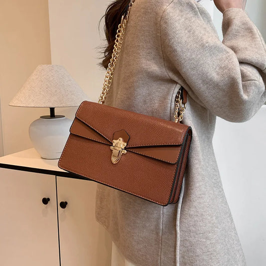 2025 Trendy Women's Bag - Stylish Chain Shoulder Crossbody Purse, Fashionable Small Square Bag for Daily Commute & Casual Outfit