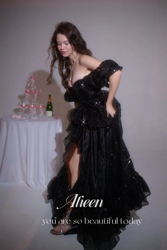 Customized Elegant Womens Party Dresses Women 2024 Black Women's Evening Dress Woman Sweetheart Prom Dresses Luxury فساتين سهرة