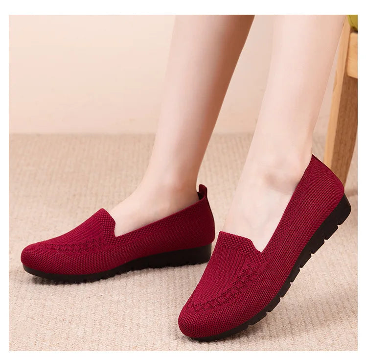 Casual Shoes Women's Summer Mesh Breathable Flat Shoes Ladies Comfort Light Sneaker Socks Women Slip on Loafers Zapatillas Muje