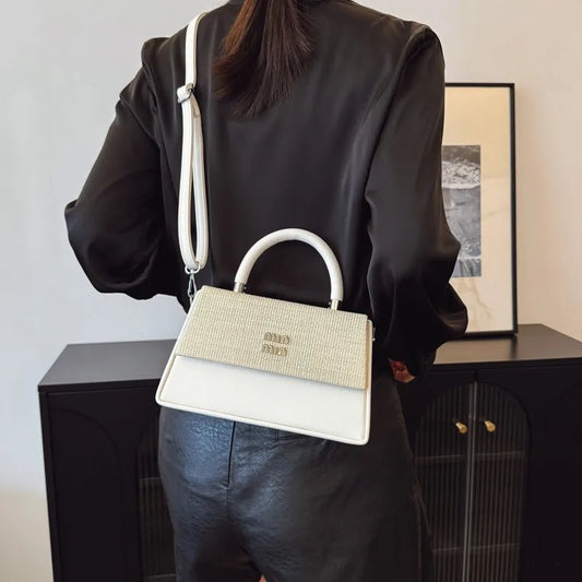 Stylish Casual Crossbody Bag Minimalist Designer Handbag Women Solid Color Leather Large Capacity Trendy Commuter